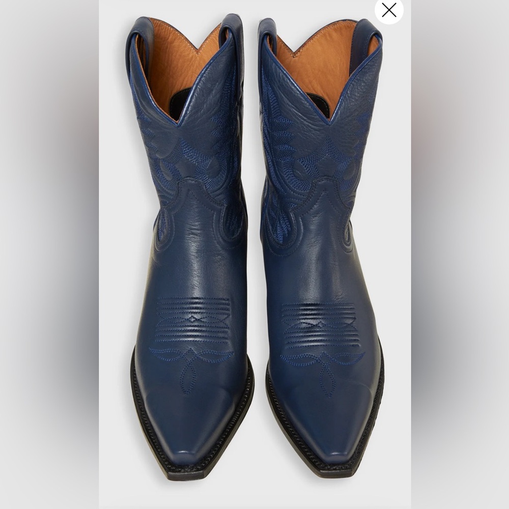 ANN MASHBURN Marie Cowboy Boot Navy Leather western pee-wee cowboy Boots